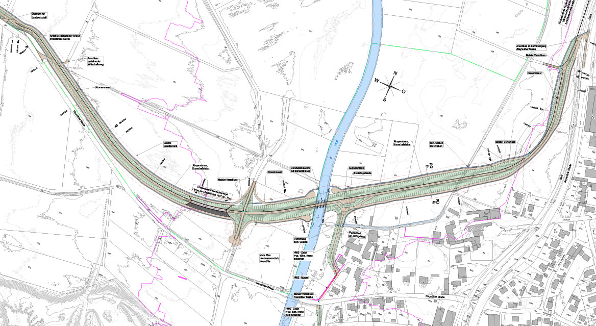 >Hochwasserrückhaltebecken - Plan